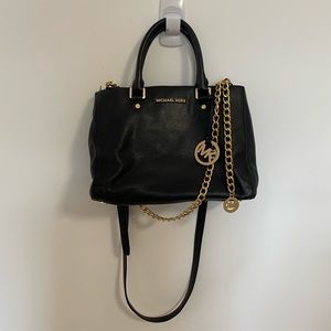 Michael Kors Black Pebbled Leather Satchel
